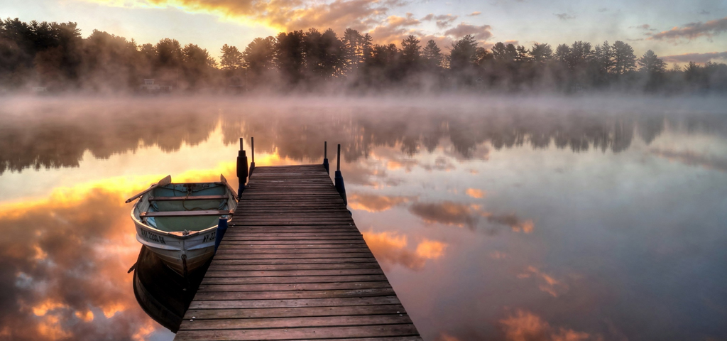 Boat Dock In Fog